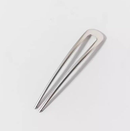 Minimalist Geometric Alloy Plated Hair Fork U-Shaped Hair Pin