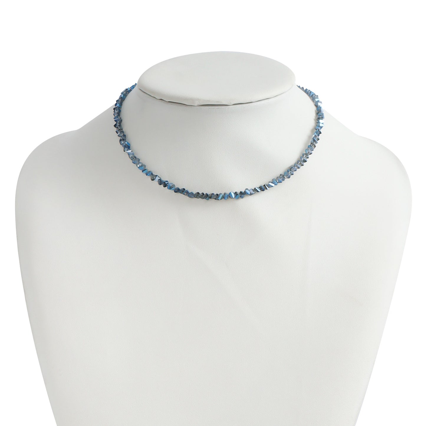 Collar Colgante Minimalista de Cristal Geométrico para Mujer con Charm de Aleación Bañada y Delicada Cadena de Clavícula