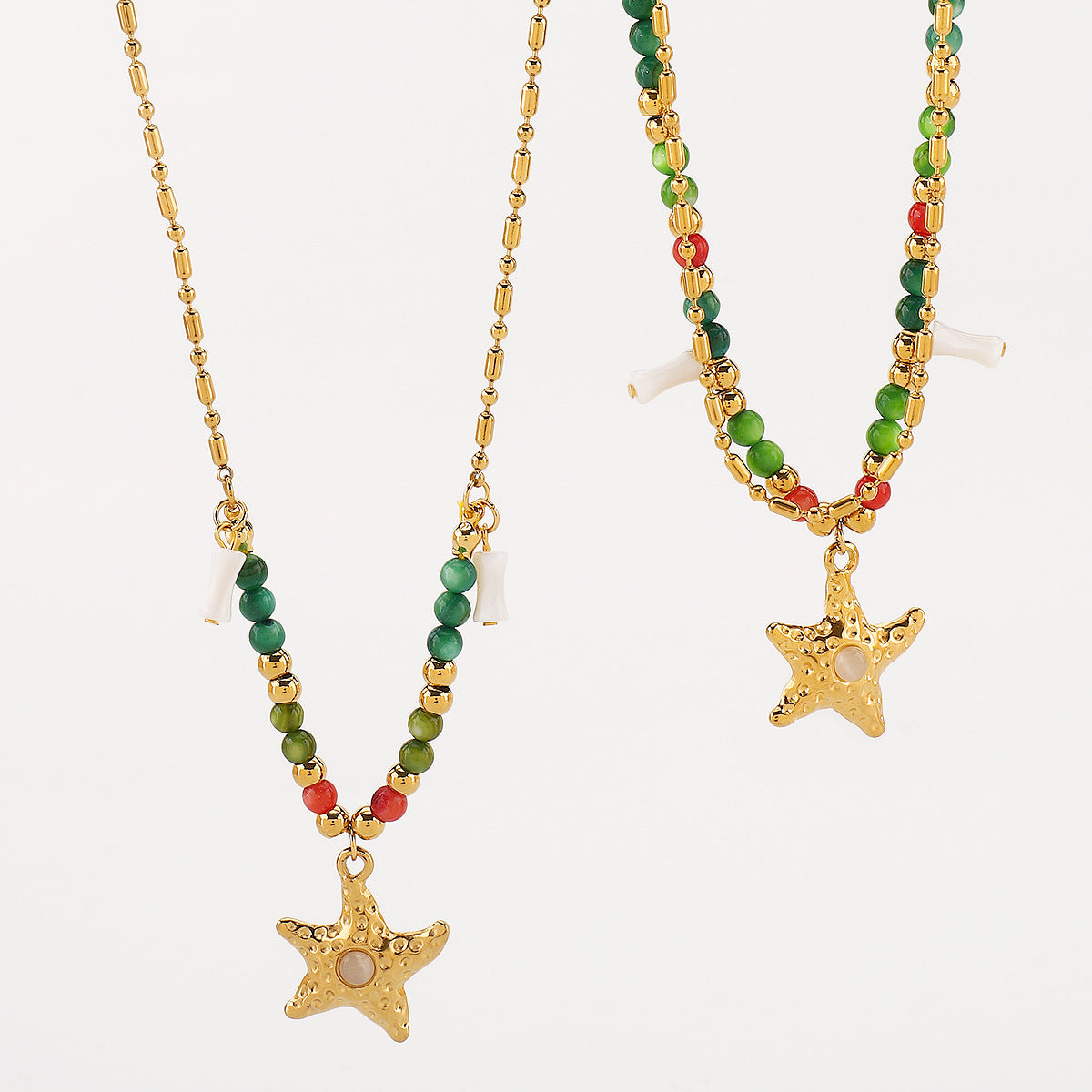 Collar con Colgante Estrella Bohemio de Acero Inoxidable con Diseño Geométrico, Acabado Galvanizado, para Mujer