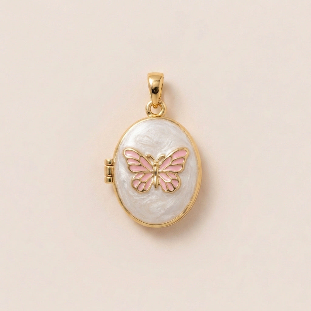Vintage 18K Gold Plated Brass Heart Pendant Drip Oil DIY Charm Bar