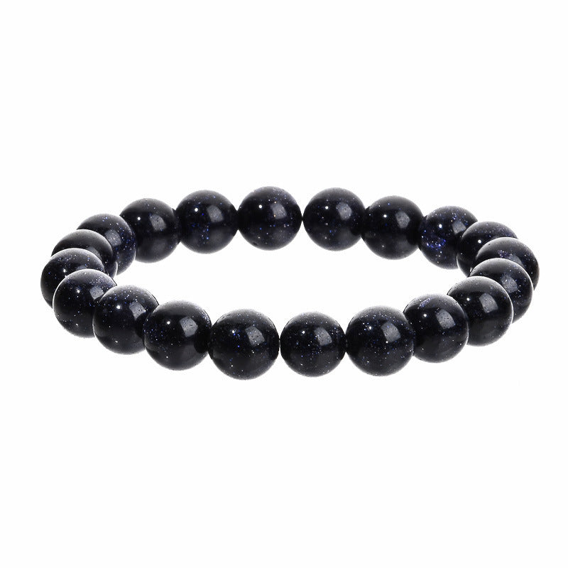 Elegant 10mm Round Agate Wood Crystal Beaded Bracelet Unisex Geometric Handmade Jewelry