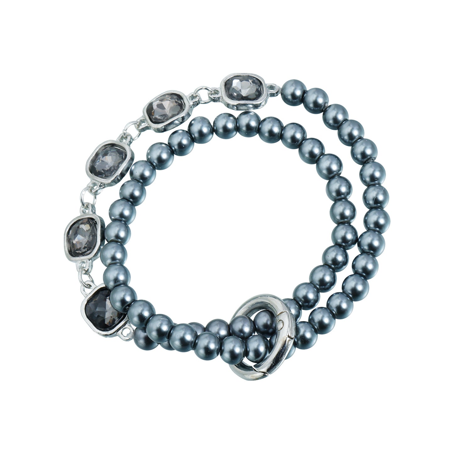 Streetwear Square Geometric Glass and Alloy Plated Layered Beaded Necklace for Women
