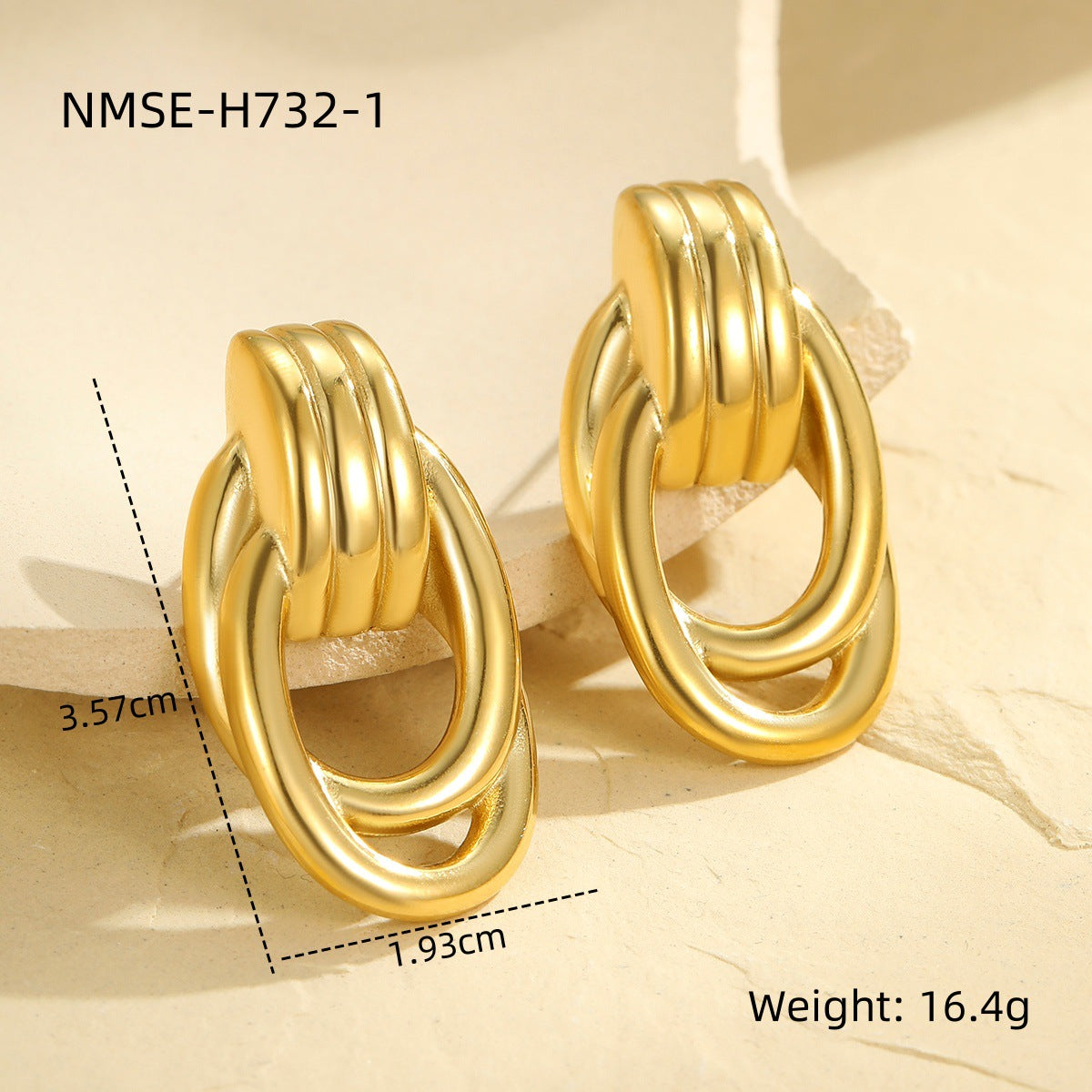 Pendientes de aro minimalistas geométricos de acero inoxidable con chapado en oro y plata para mujer