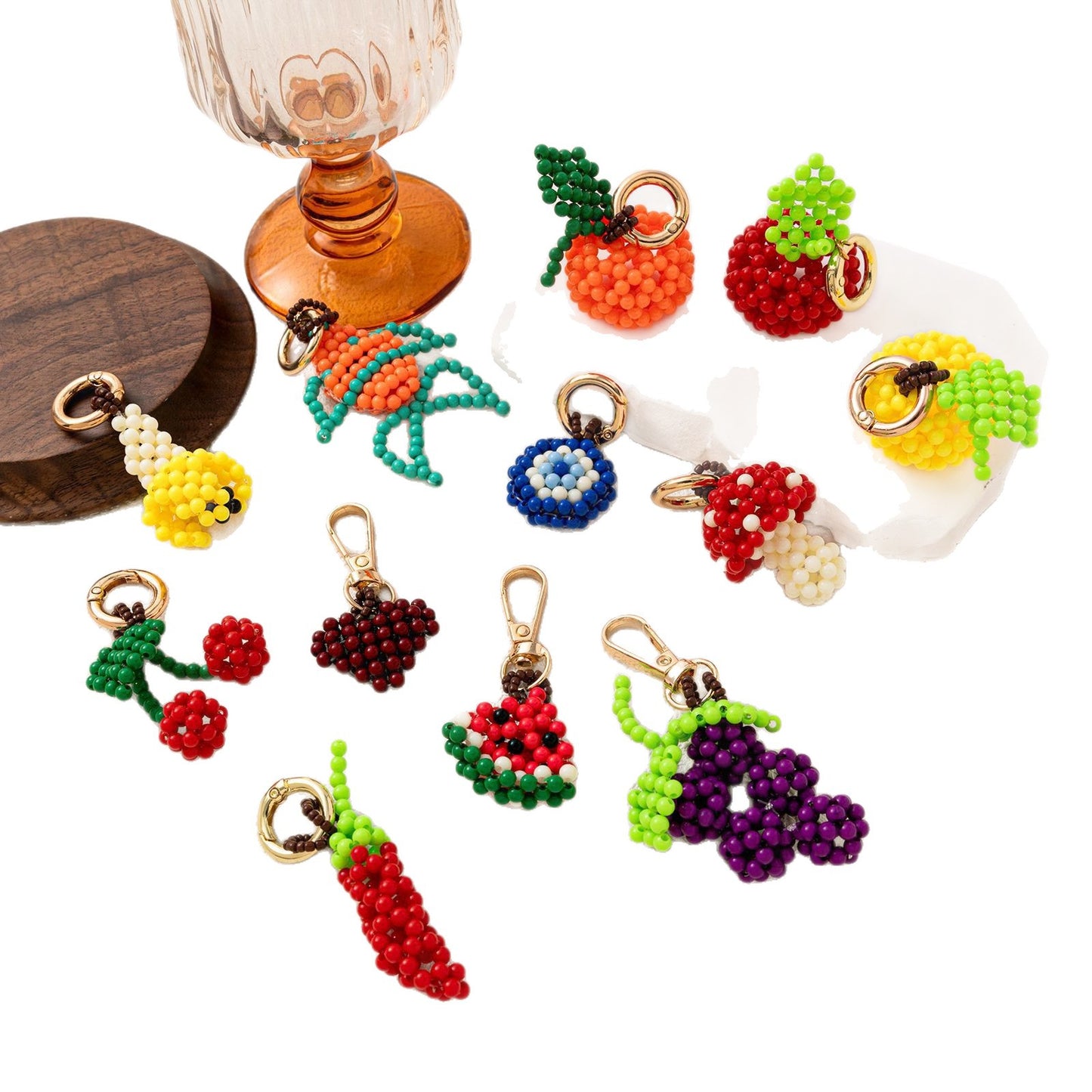 Vintage 18K Gold Plated Alloy Fruit Series DIY Charm Bar