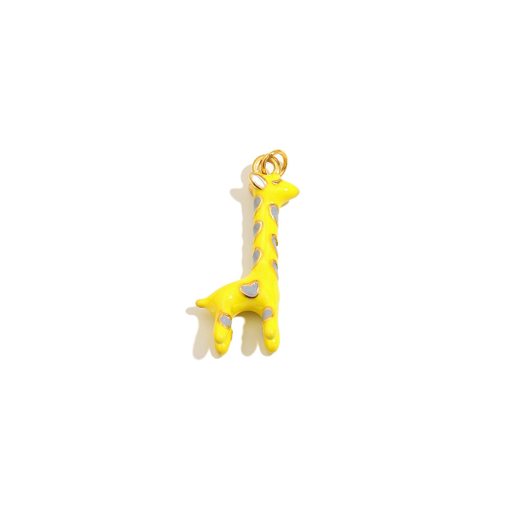 18K Gold Plated Drip Oil Animal Shape Stainless Steel Charm Bar
