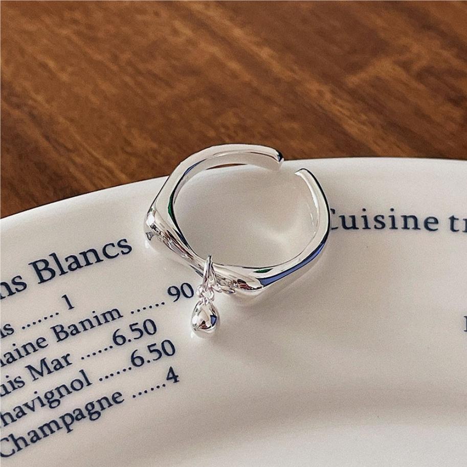 Anello da donna in argento Sterling S925 geometrico minimalista con design a maglie di catena
