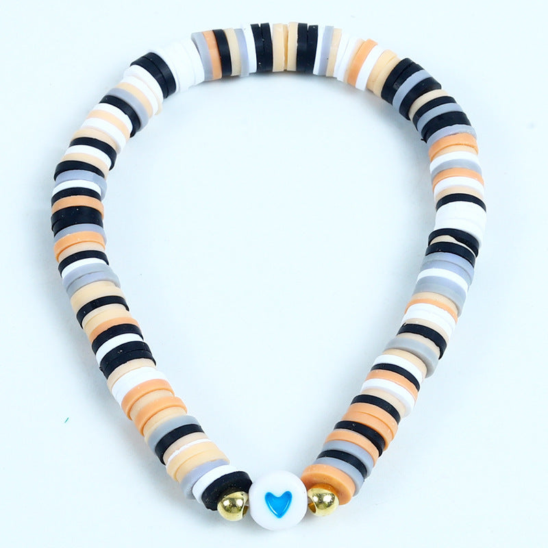 Bohemian Minimalist Heart Resin Bracelet Unisex Friendship Jewelry