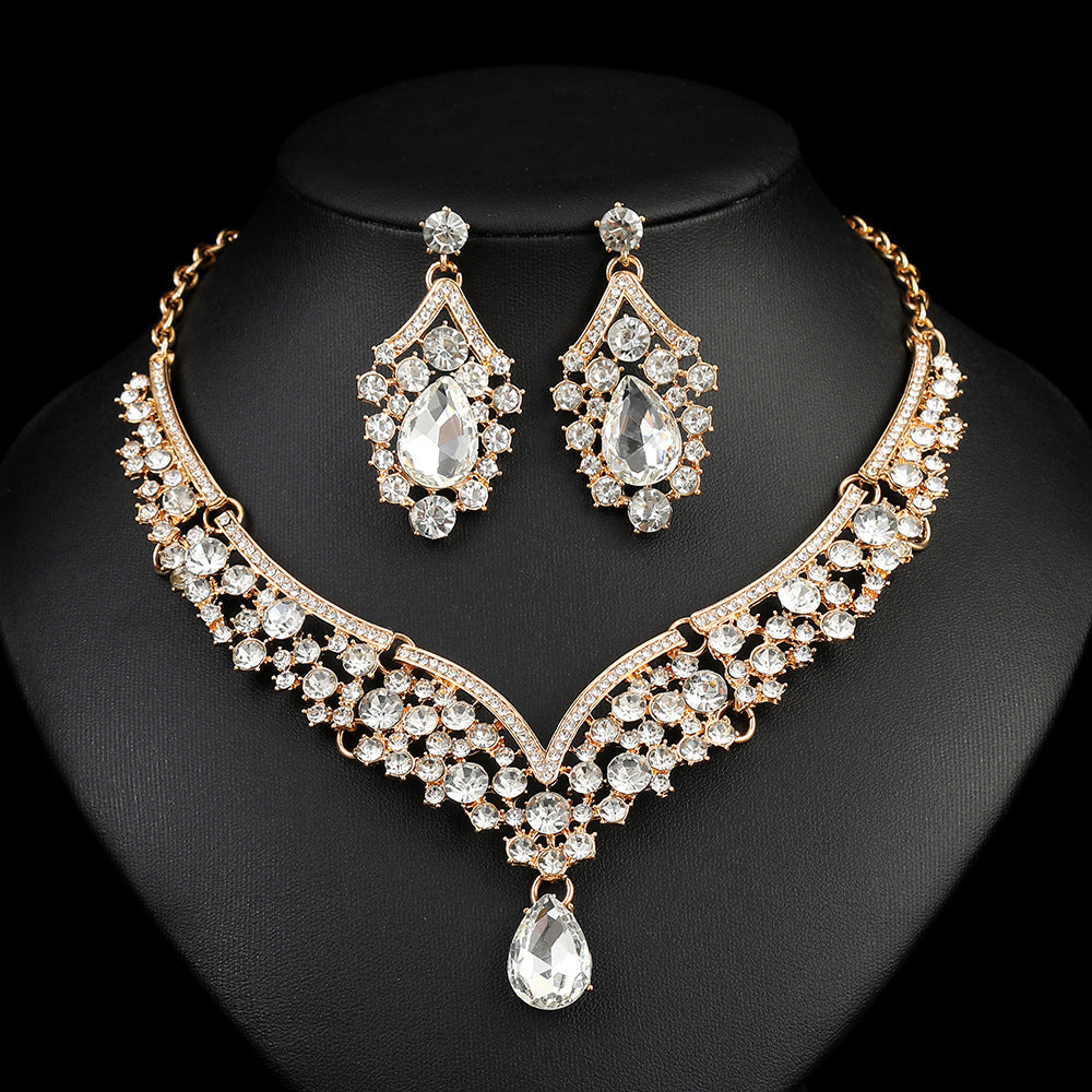 Vintage Style Floral Pattern Geometric Dot and Line Alloy Necklace Set with O-Chain and Matching Earrings for Women