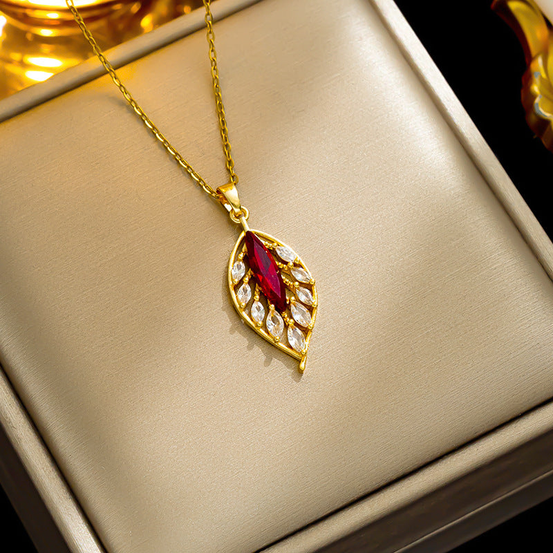Collar con colgante minimalista de nudo de lazo de acero de titanio para mujer con cadena de serpiente chapada