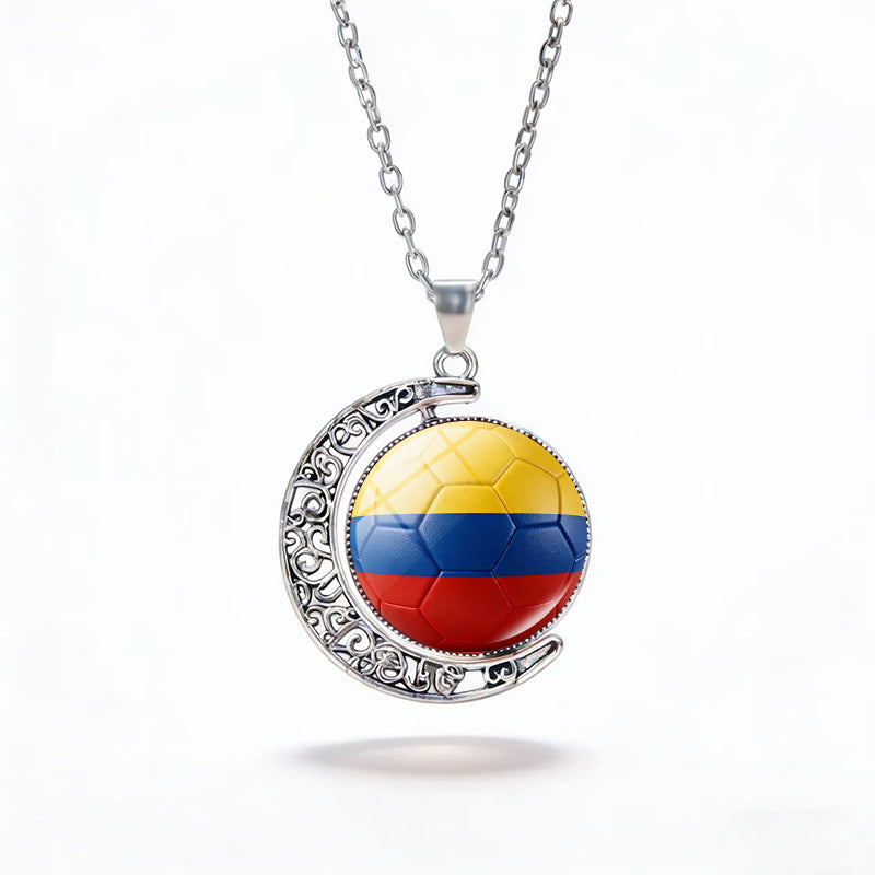 Casual Unisex Alloy Plated Moon Geometric Pendant Crystal Necklace
