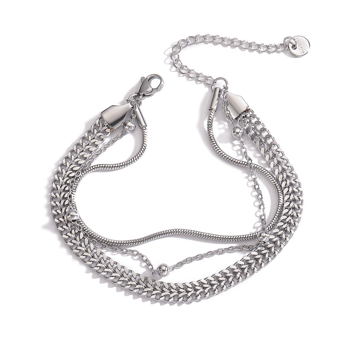Minimalist Geometric Titanium Steel Bracelet for Women with Gold Plating Vintage-Inspired Irregular Design