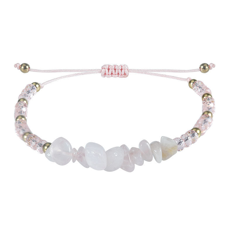 Bohemian Vintage Geometric Natural Crystal Chip Bracelet Unisex Handmade Friendship Jewelry
