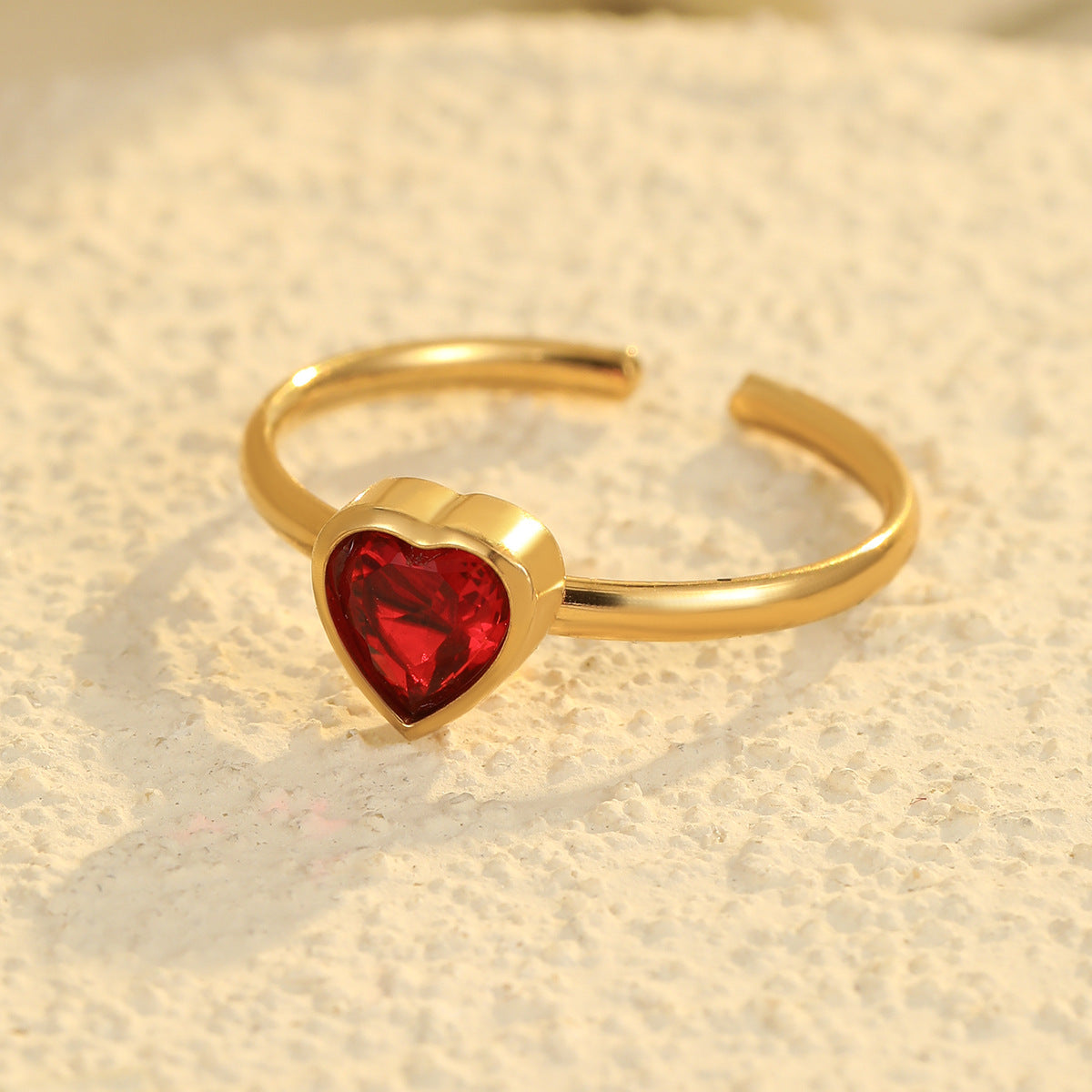 Anello Minimalista Geometrico Placcato Acciaio Inossidabile con Accento Zirconia per Donna