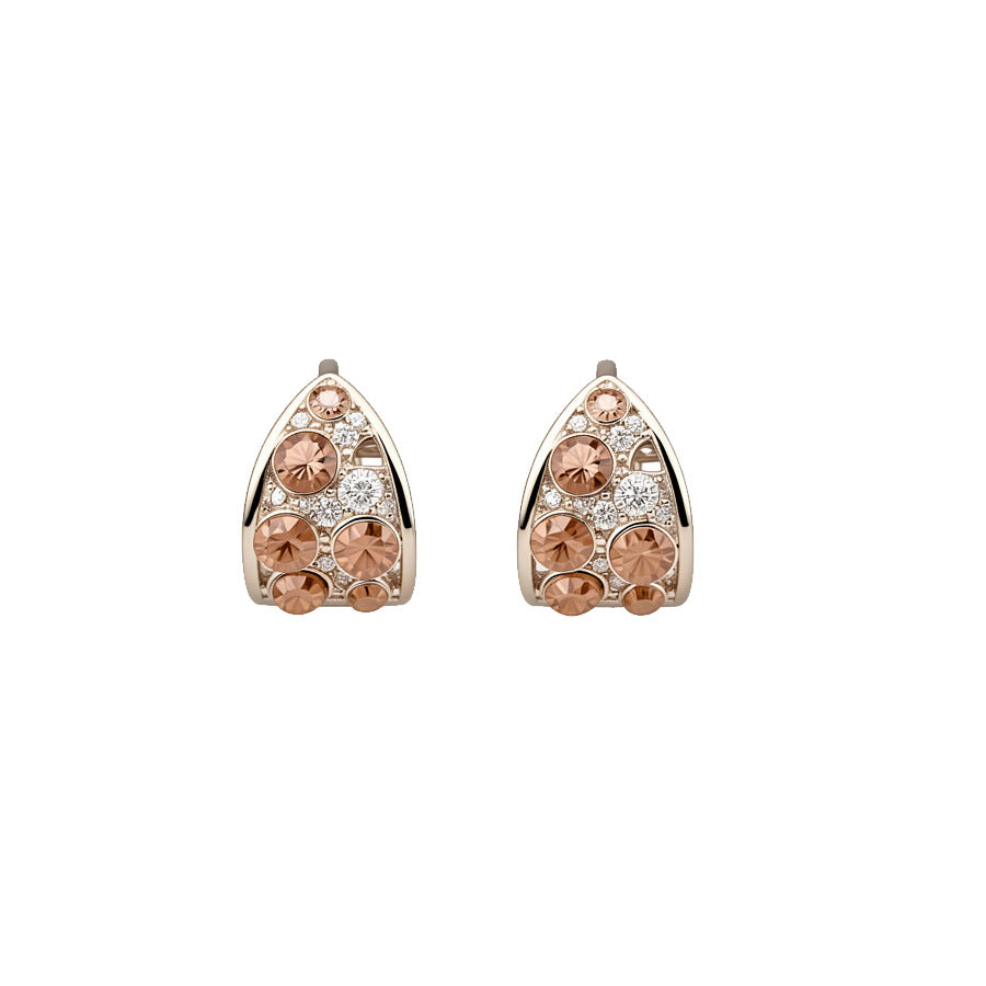 Orecchini Pendenti Vuoti a Goccia Intarsiati di Strass in Stile Lussuoso da Donna — Elegante Accessorio di Moda Minimalista per l'Ufficio e l'Uso Quotidiano