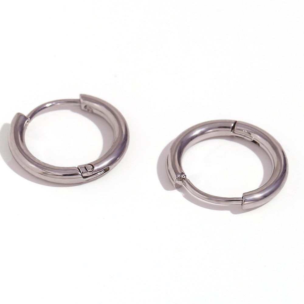 Minimalist Geometric Stainless Steel Ear Cuffs with 18K Gold Plating for Women