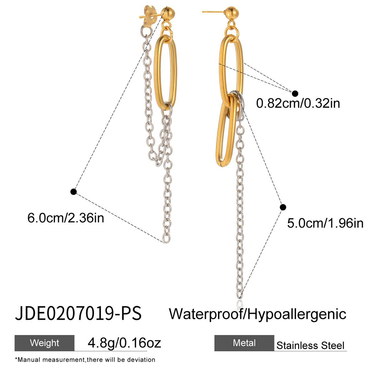 Pendientes Colgantes Minimalistas Geométricos de Acero Inoxidable con Acabado Chapado para Mujer