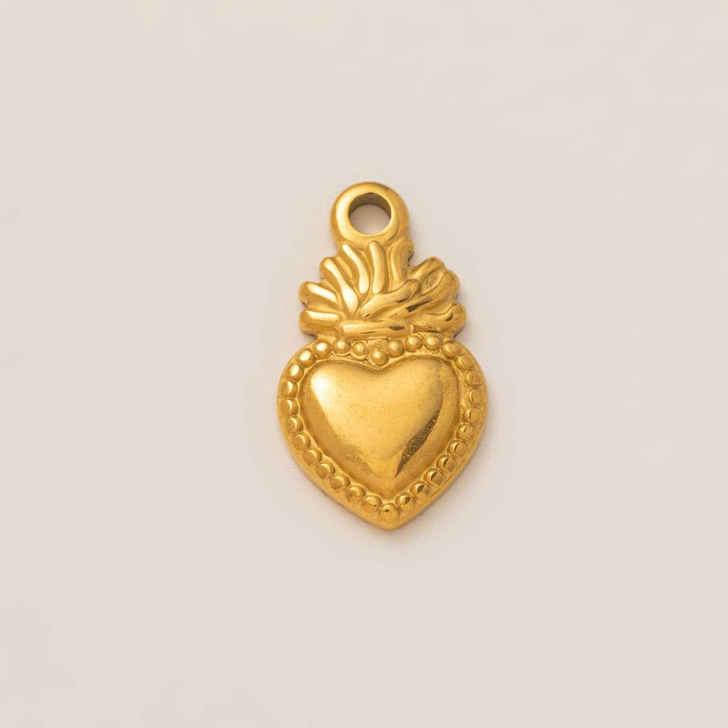Vintage Luxury Heart Geometric Stainless Steel Plated Drip Oil Charm Bar