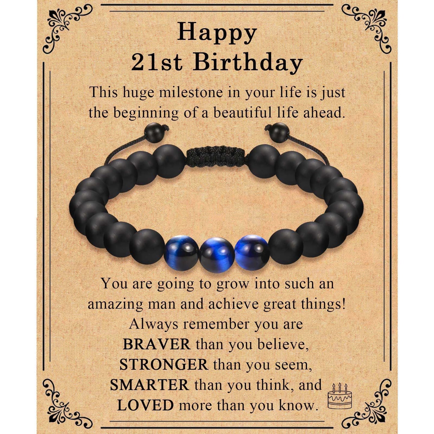 Sweet Geometric Tiger Eye Agate Natural Stone Braided Bracelet Unisex Gift
