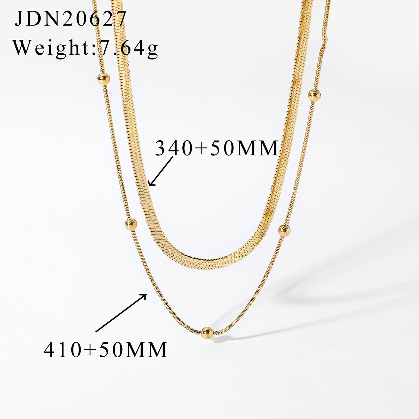 Minimalist Geometric Titanium Steel Pendant Stainless Steel Multi-layer Cable Chain Necklace for Women