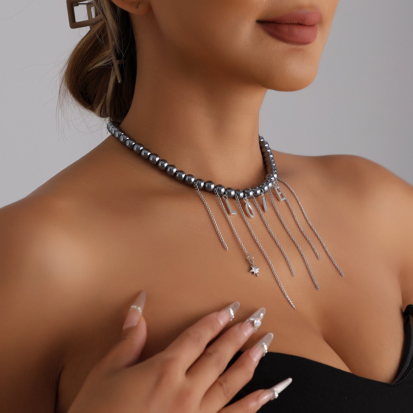 Casual Geometric Letter Alloy Plated Baking Varnish Necklace for Women