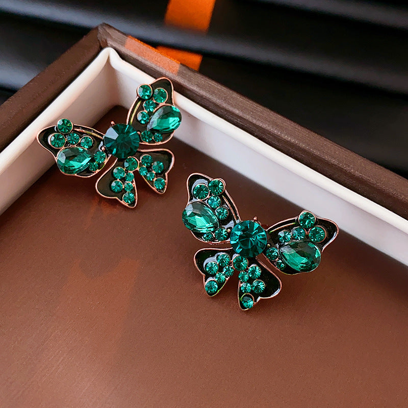 Vintage Geometric Earrings in Copper with Plated Finish for Women Minimalist Retro Ear Studs