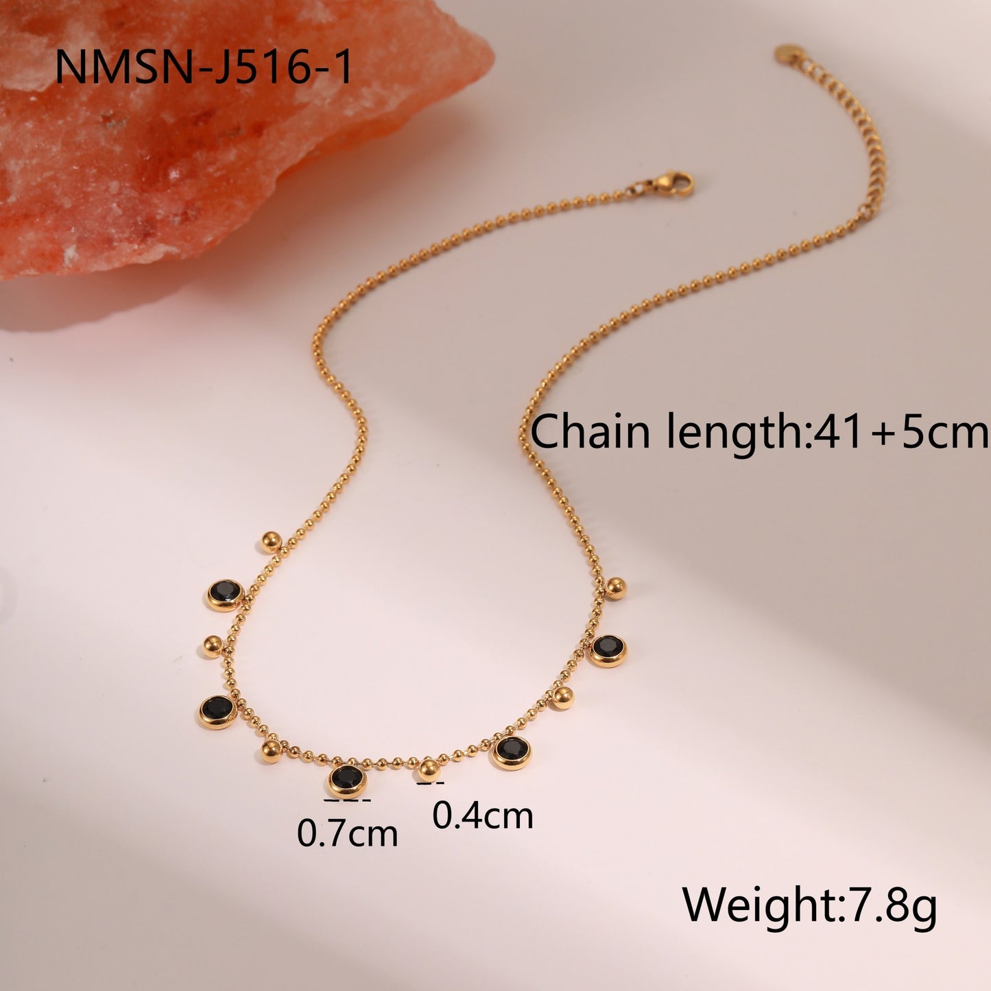 Collana con pendente geometrico in acciaio inossidabile placcato oro 18 carati e frange di zirconi da donna