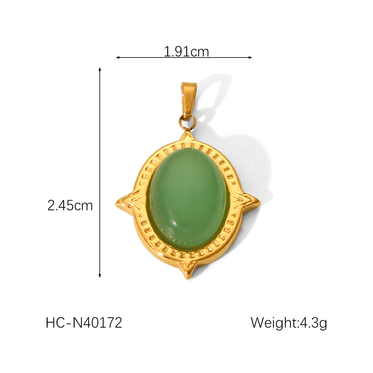 Vintage Luxury Geometric Round Oval Titanium Steel Stainless Steel Plated Gemstone Inlay Charm Bar