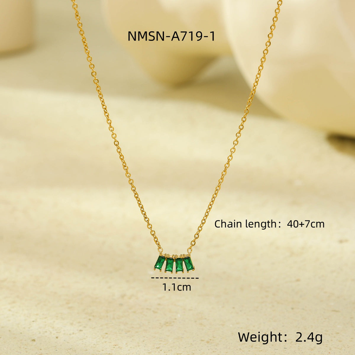 Collana con Ciondolo Geometrico Minimalista in Acciaio Inossidabile con Intarsio in Zirconi per Donna, Catena Clavicola Lusso Placcata