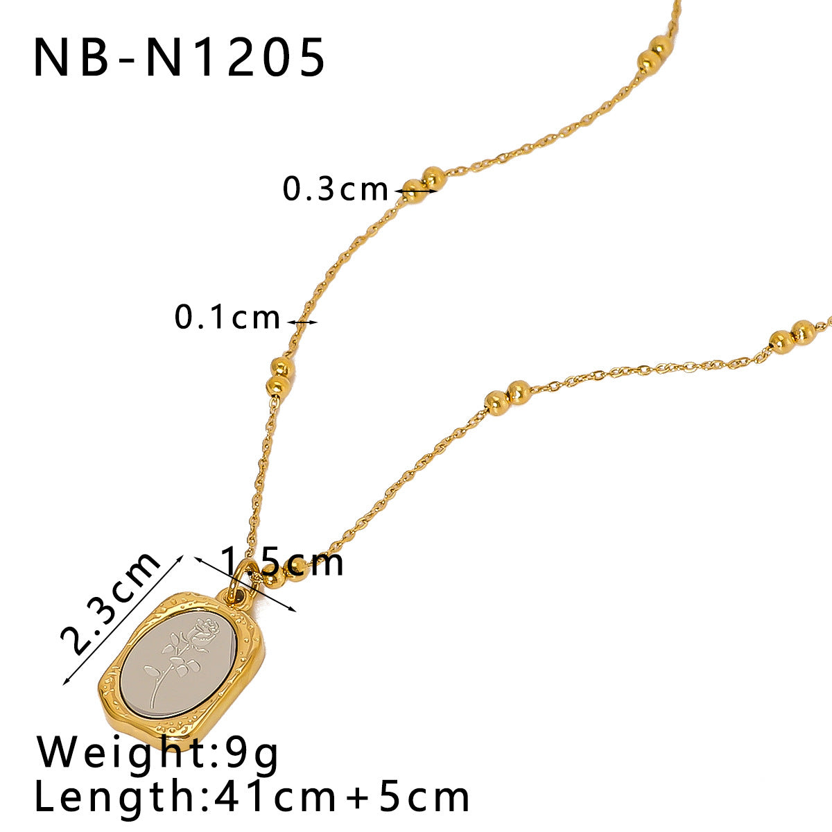 Collana con ciondolo a cuore geometrico vintage in acciaio inossidabile con intarsio di zirconi e madreperla bianca naturale, finitura placcata oro 18 carati
