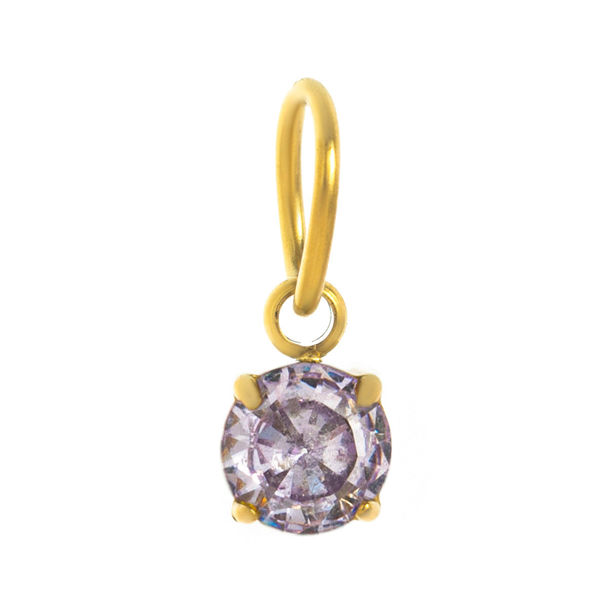 Geometric Square Crystal Pendant Plated Stainless Steel Necklace DIY Charm Bar