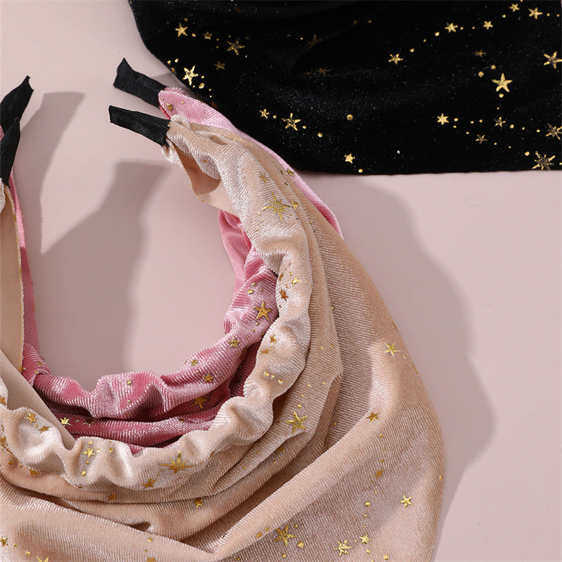 Diadema de terciopelo con diseño geométrico en forma de estrella de lujo minimalista para niños
