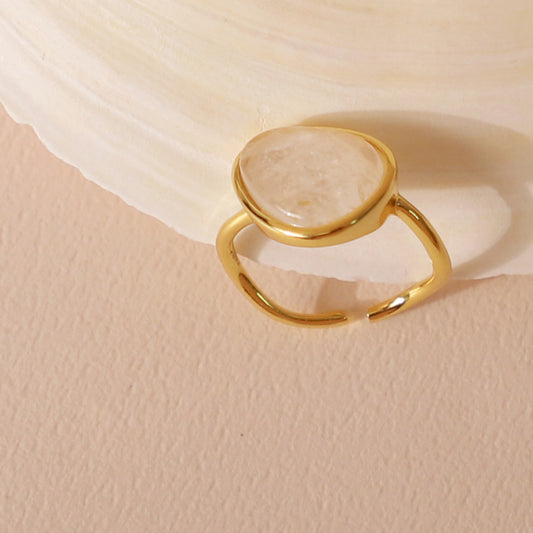 Anello Minimalista a Cuore in Argento Sterling 925 con Intarsio di Cristallo Bianco per Donne