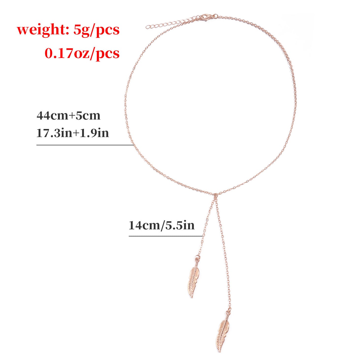 Minimalist Alloy Leaf Pendant Necklace for Women with Electroplated Finish and Y-Shaped Chain