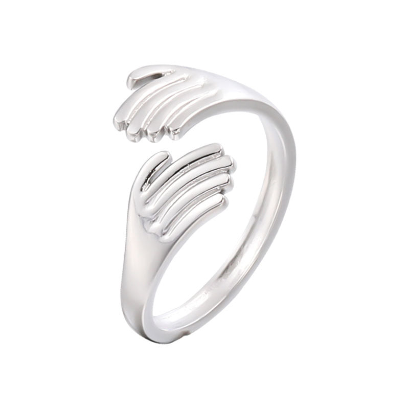 Anello Aperto Regolabile in Acciaio Inossidabile con Finitura Lucida per Uomo e Donna, Stile Fascia Geometrica Minimalista
