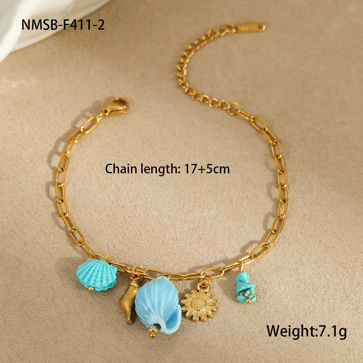 Fashionable Ocean-Themed Necklace with Starfish and Seashell Pendant, Geometric Design, Stainless Steel, Electroplated Finish, for Women