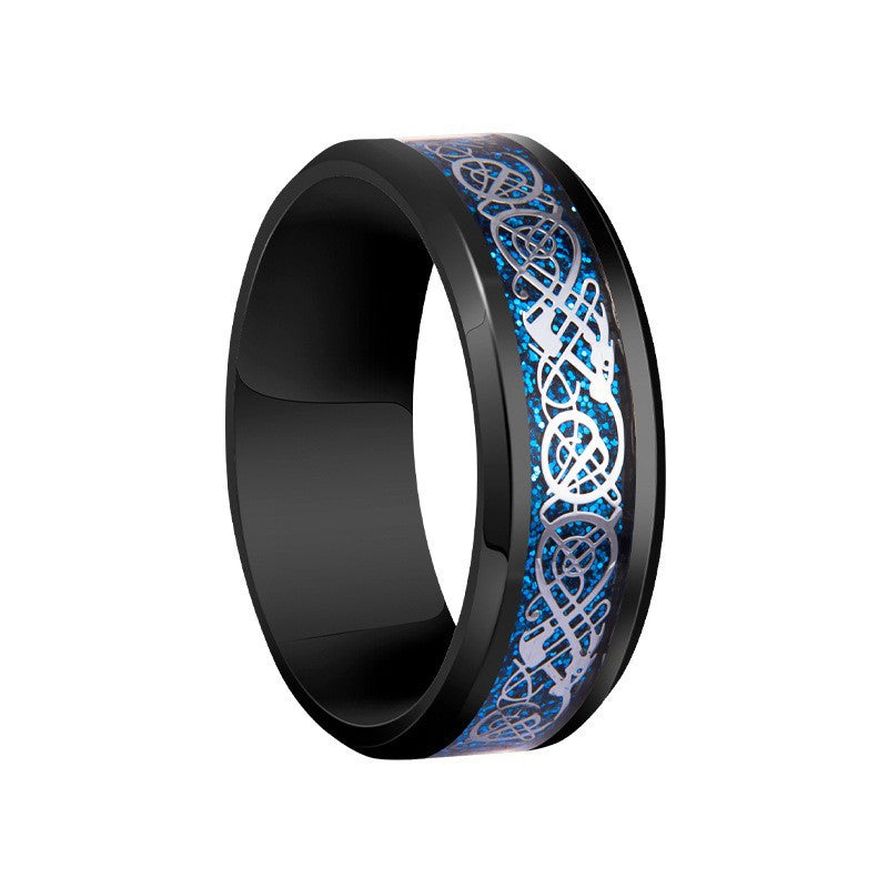 Vintage Geometric Titanium Steel Plated Ring Unisex Stainless Steel Jewelry