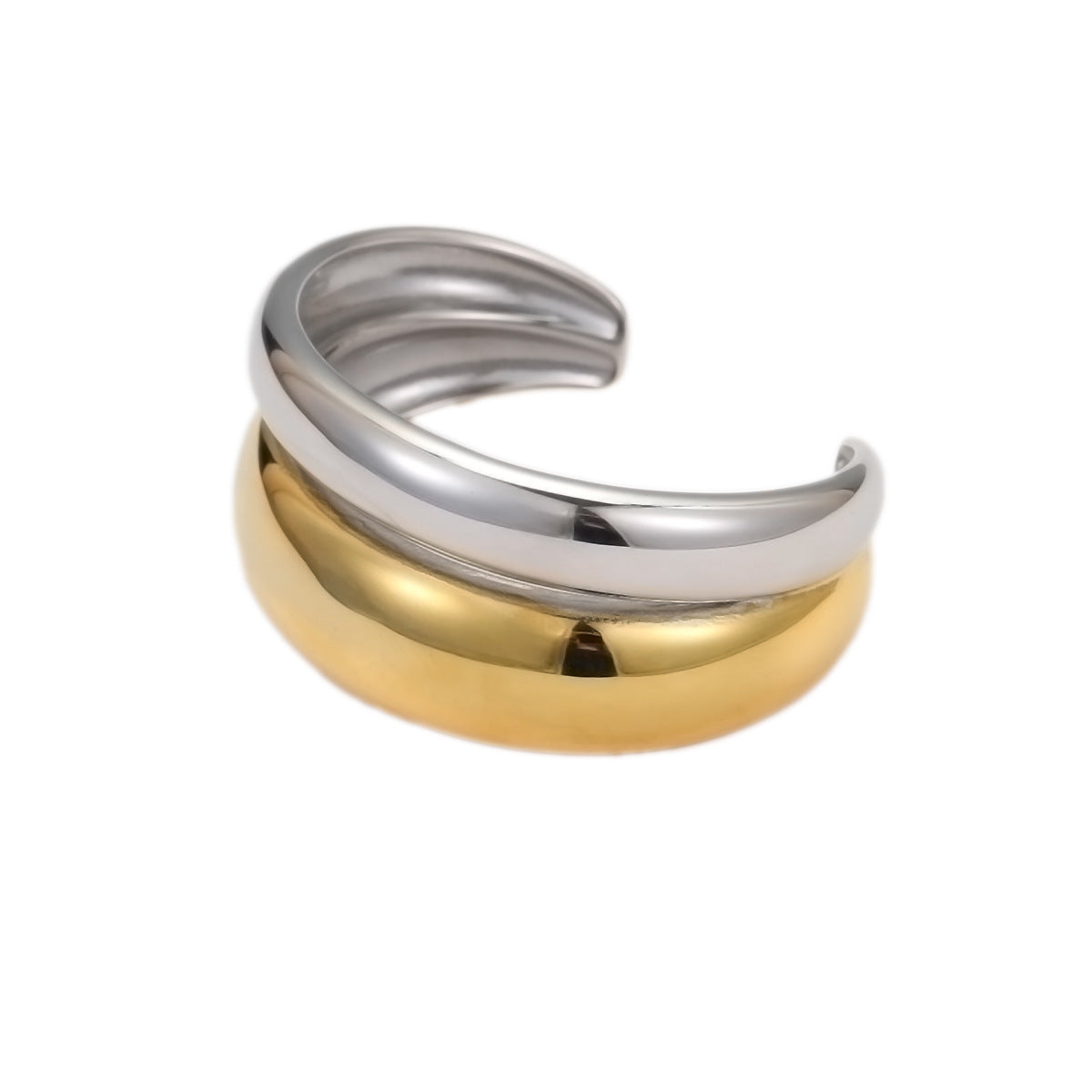 Bracciale geometrico minimalista in acciaio inossidabile con placcatura oro e argento da donna