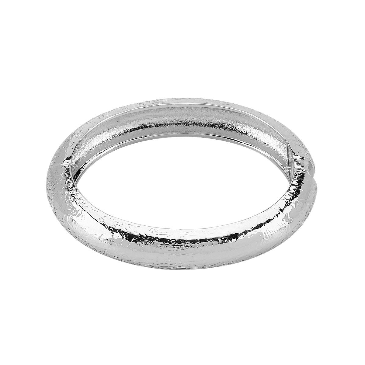 Hip Hop Style Irregular Hammered Texture Alloy Bracelet with Polished Finish