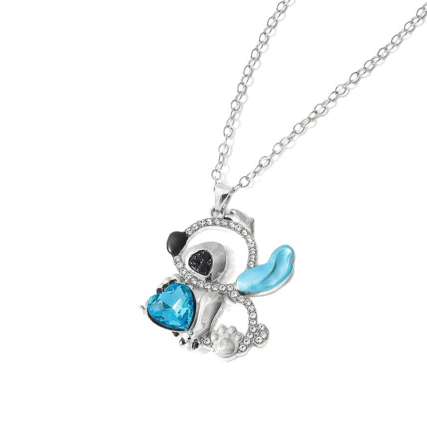 Collar Minimalista de Aleación con Lazo para Niñas con Colgante de Resina y Acabado Esmaltado, Cadena Ajustable de Bolitas
