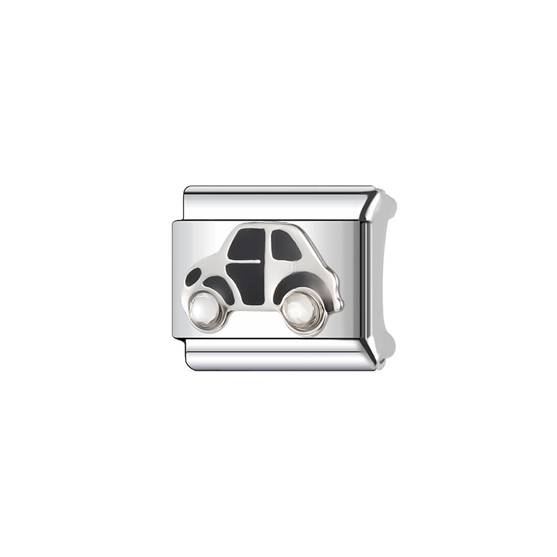 Sweet Cartoon Plated Stainless Steel DIY Charm Bar Bracelet Unisex