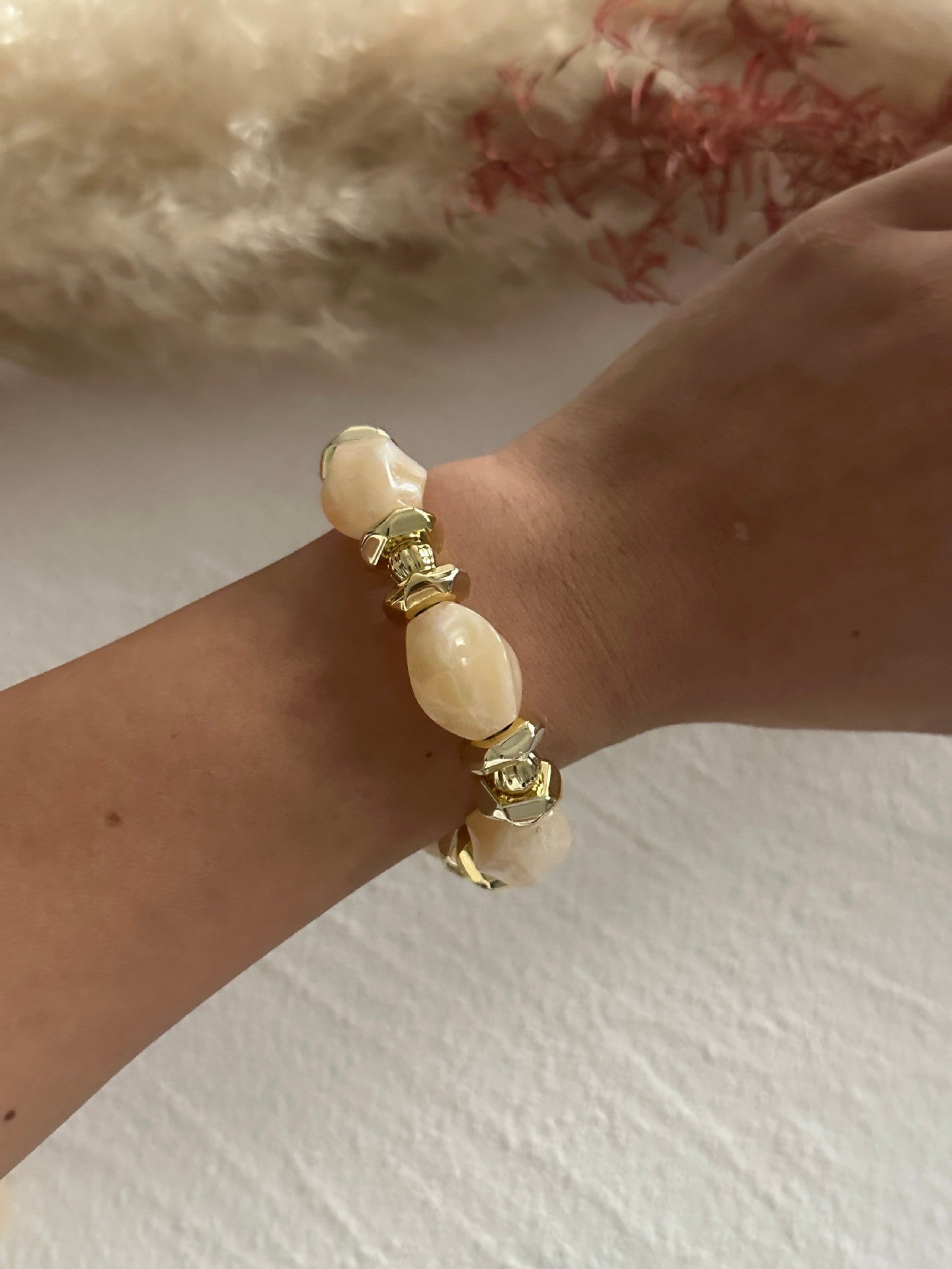 Vintage Elegant Geometric Gradient Acrylic Plated Necklace and Bracelet Set for Women