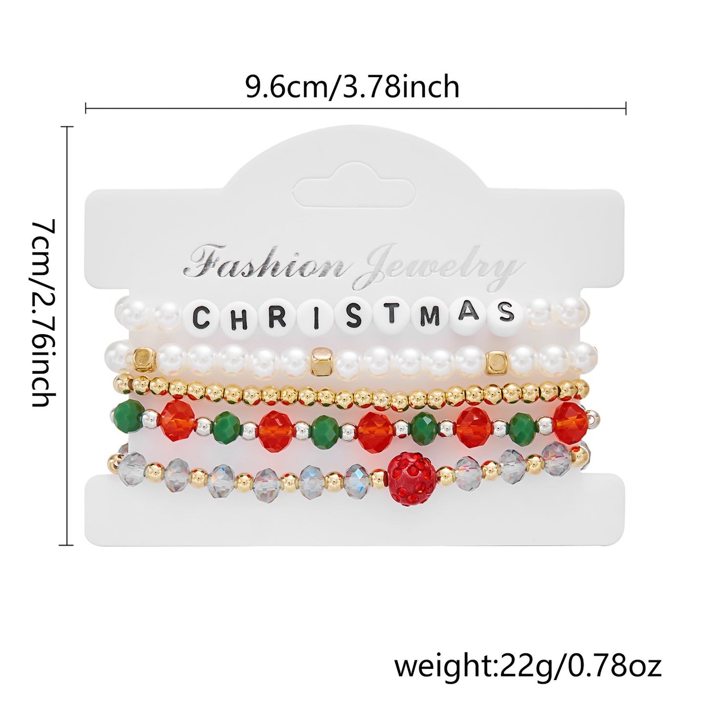 Christmas Cartoon Character Resin Bracelet Set with Snowflake Reindeer Bell Santa Claus Elements Casual Unisex Jewelry