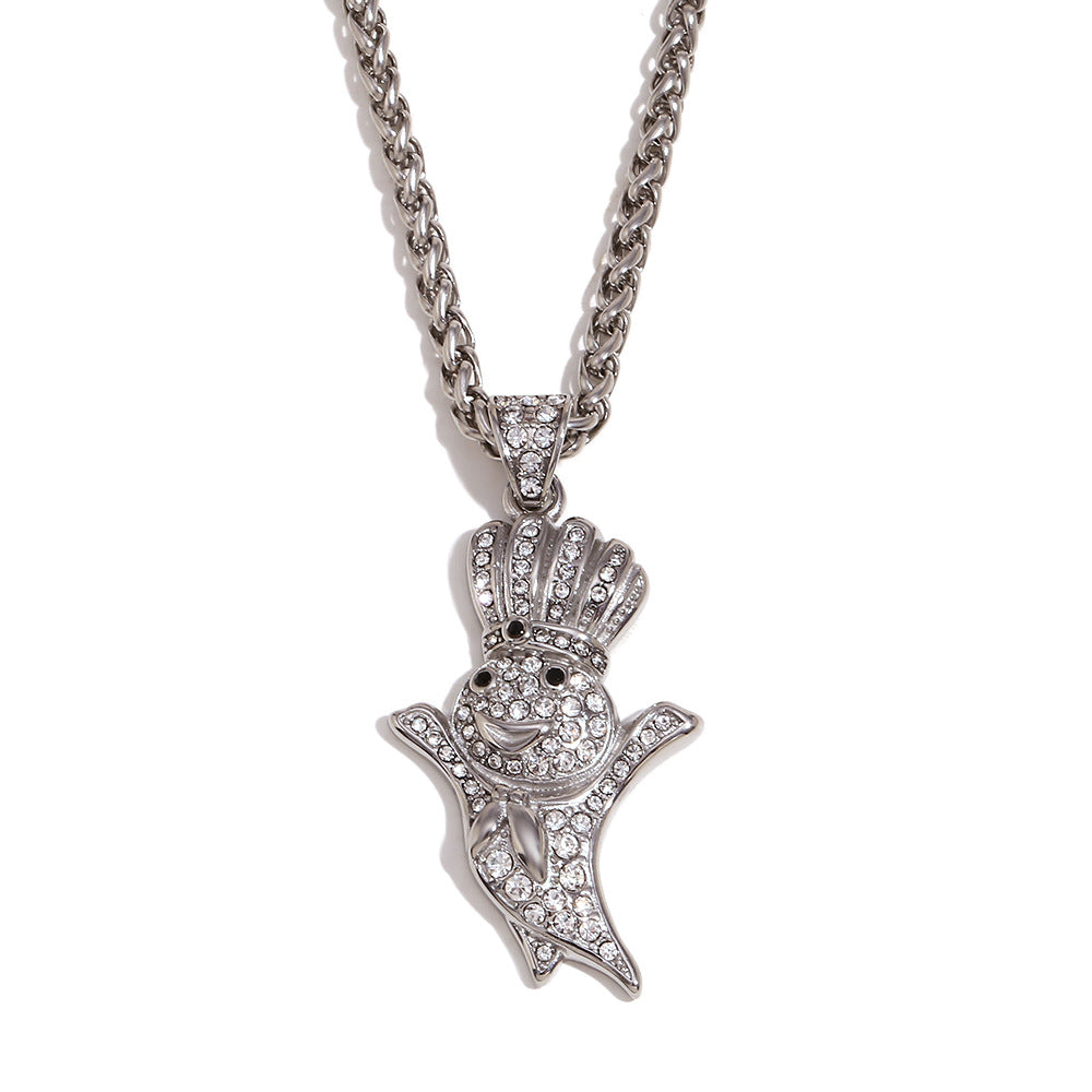 Minimalist Bird-Shaped Stainless Steel Pendant Necklace with 18K Gold Plating for Women