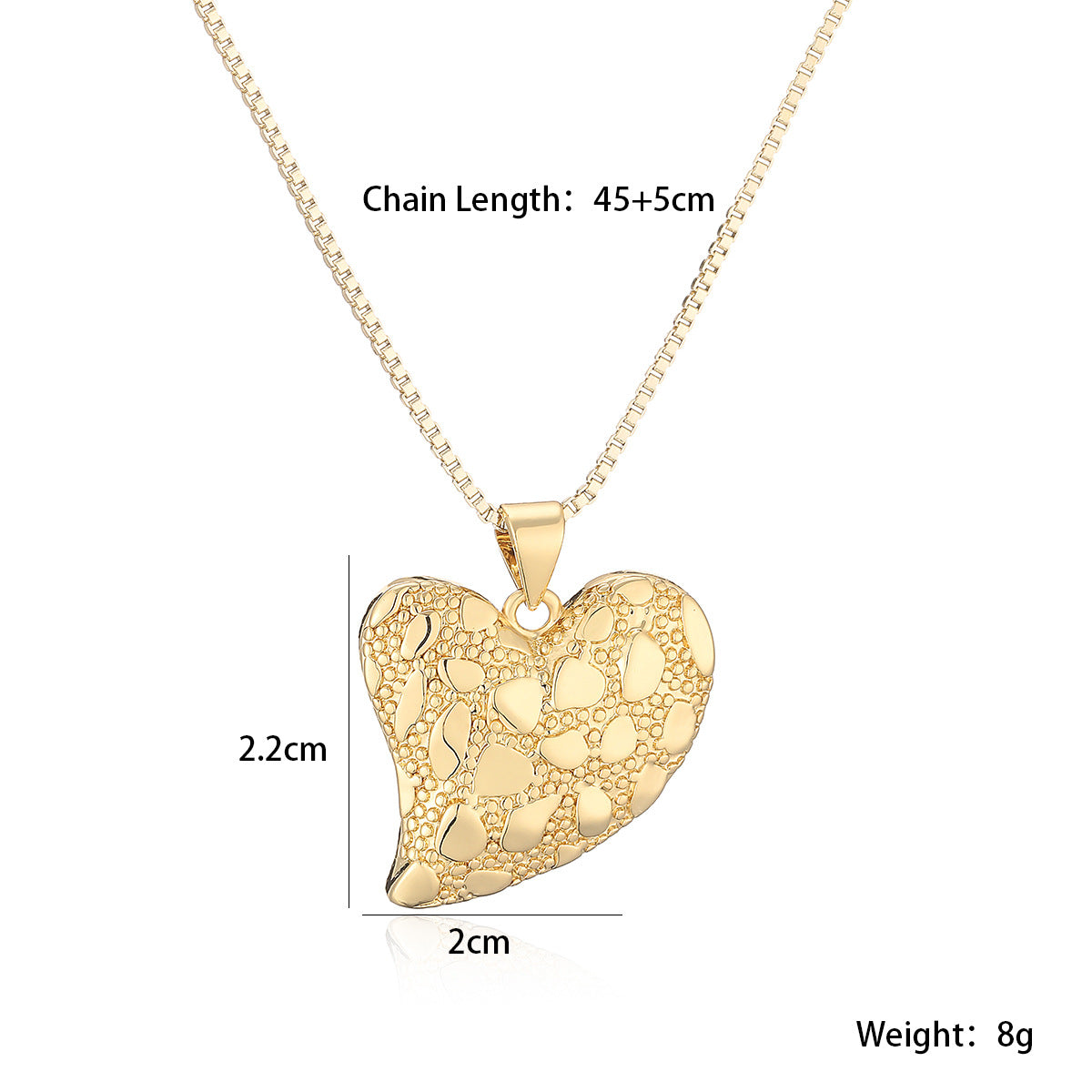 Minimalist 18K Gold Plated Brass Heart Butterfly Geometric Pendant Necklace for Women