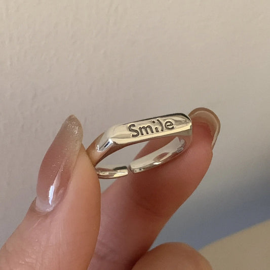 Anello Minimalista a Forma di Cuore da Donna in Argento Sterling 925 con Intarsio in Argento