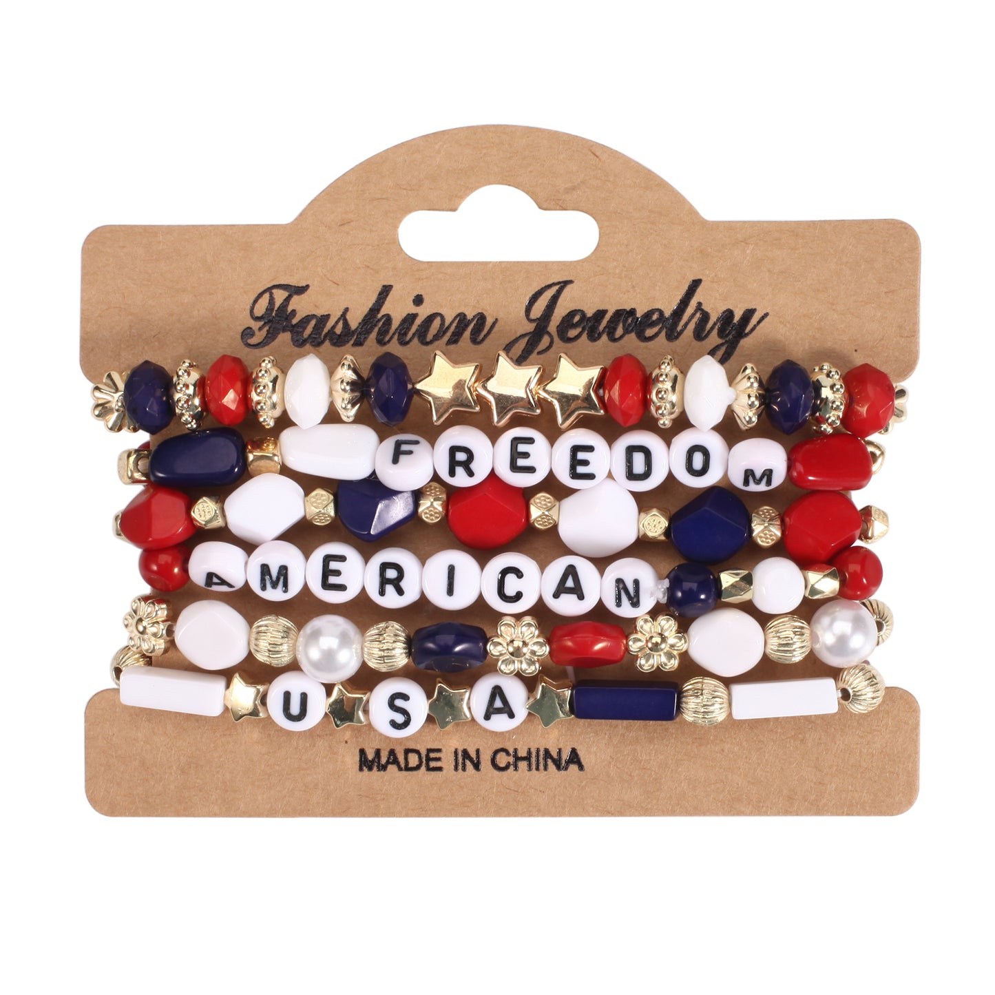Geometric Crystal Beaded Stretch Bracelet Unisex