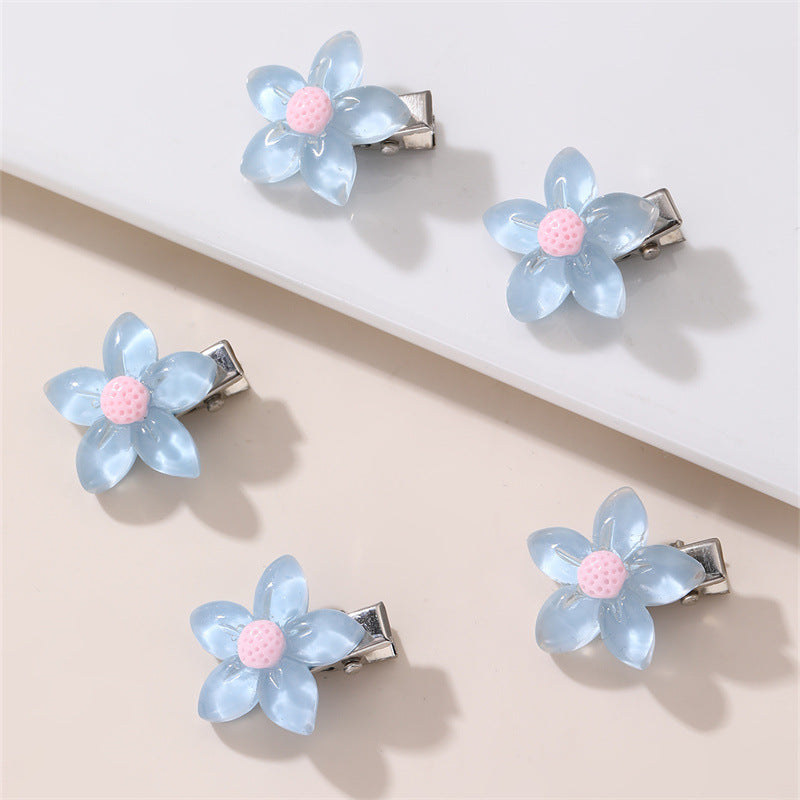 Fermaglio per capelli a fiocco stile naturale per bambine, realizzato in resina plastica con dettagli a volant e in rete, mini accessorio per capelli a tema principessa