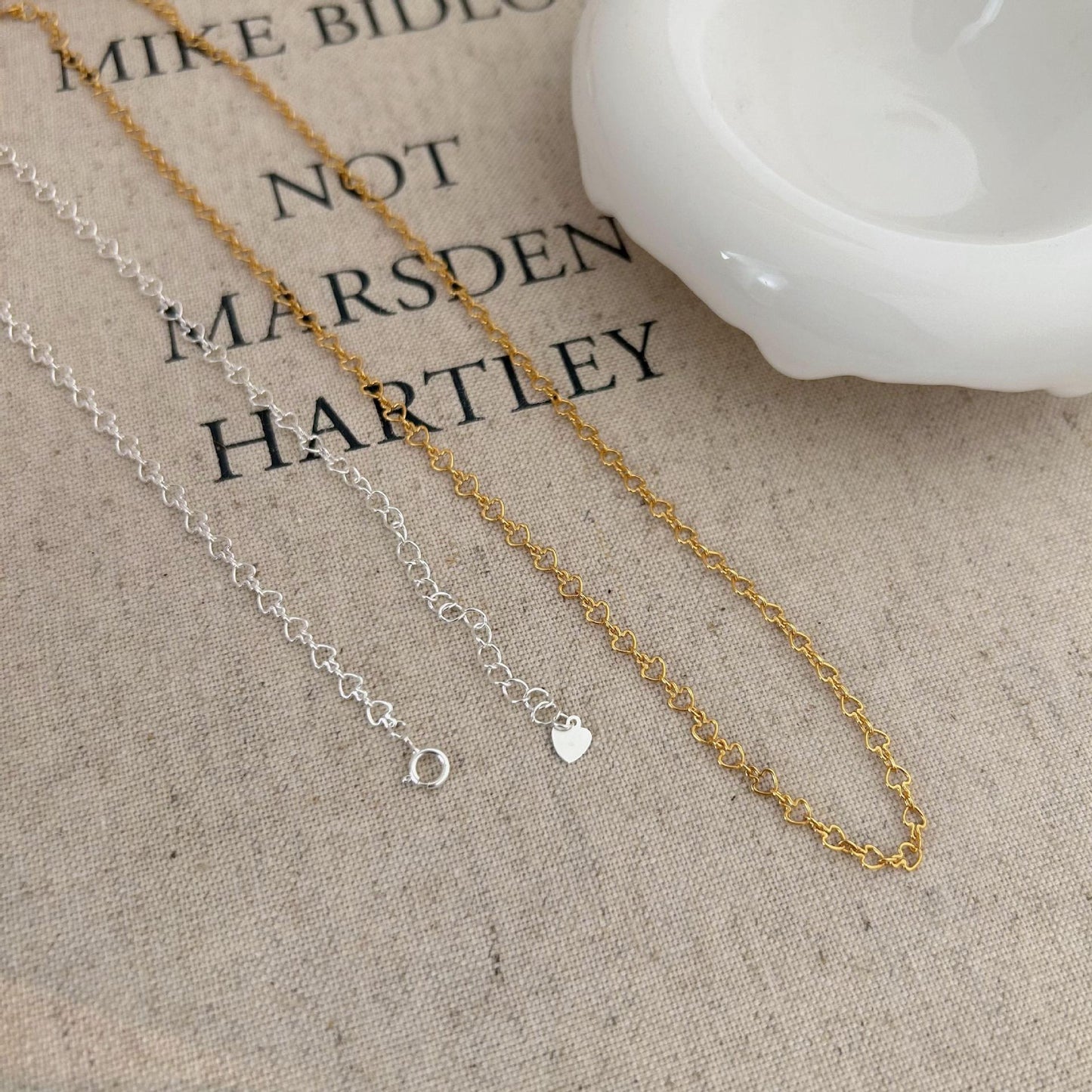 Minimalist Heart-Shaped 925 Sterling Silver Necklace with Plated Finish, Delicate Single Snake Chain for Women