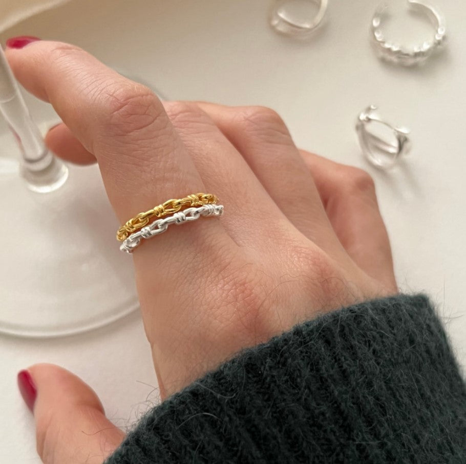 Anello da donna minimalista vintage con intarsio a cuore in argento sterling 925 con design floreale