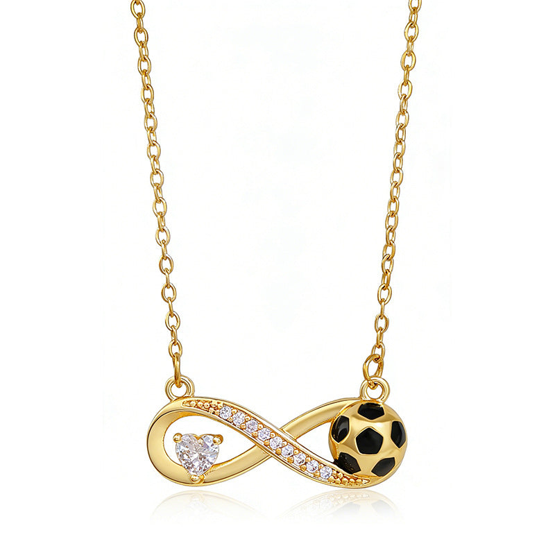 Minimalist Sweet Geometric Titanium Steel Plated Necklace with Brass Pendant for Unisex
